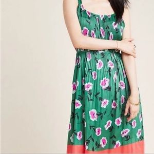 Anthropologie Mireille Pleated Midi Dress XSP NWT